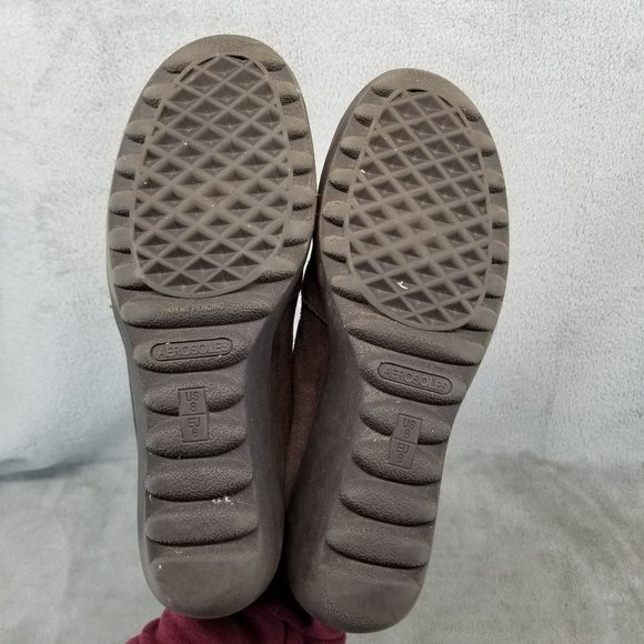 Aerosoles Shoes Womens Size 8 Brown Suede Side Zip Wedge - Picture 8 of 12